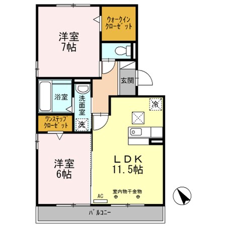 サンヒルズ　Ｂ棟の物件間取画像